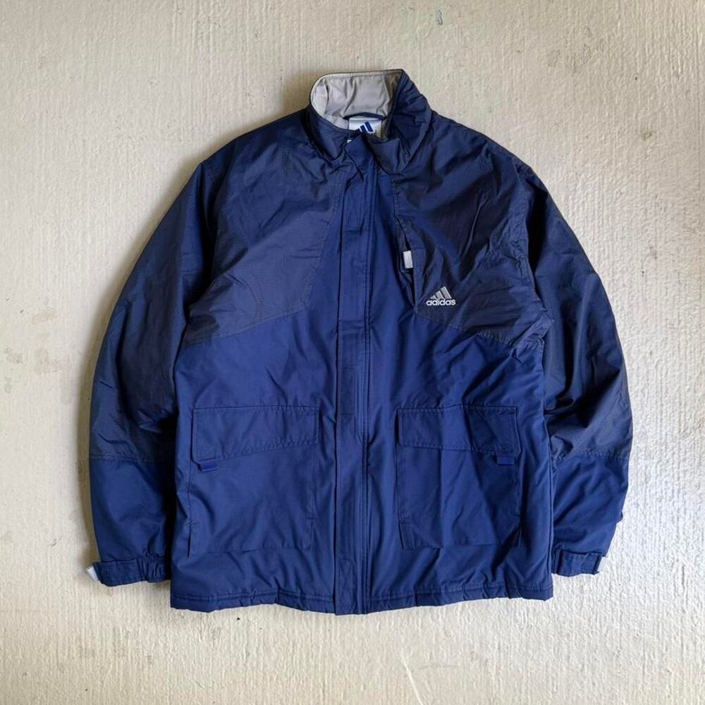 Vintage Adidas Navy Zip Puffer Men's XL Coat